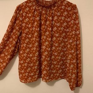 J. CREW MOCK NECK BLOUSE